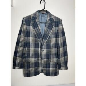 Vintage Mavest Blue Plaid Retro Blazer Jacket Men’s Size 42
